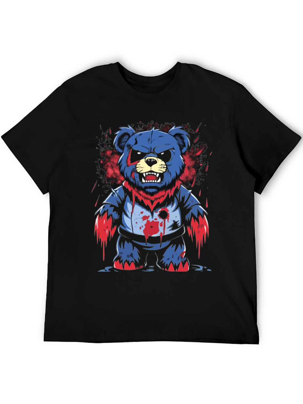 Mens Graphic Tee: Zombie Bear Design