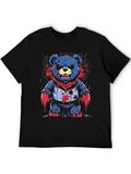 Mens Graphic Tee: Zombie Bear Design