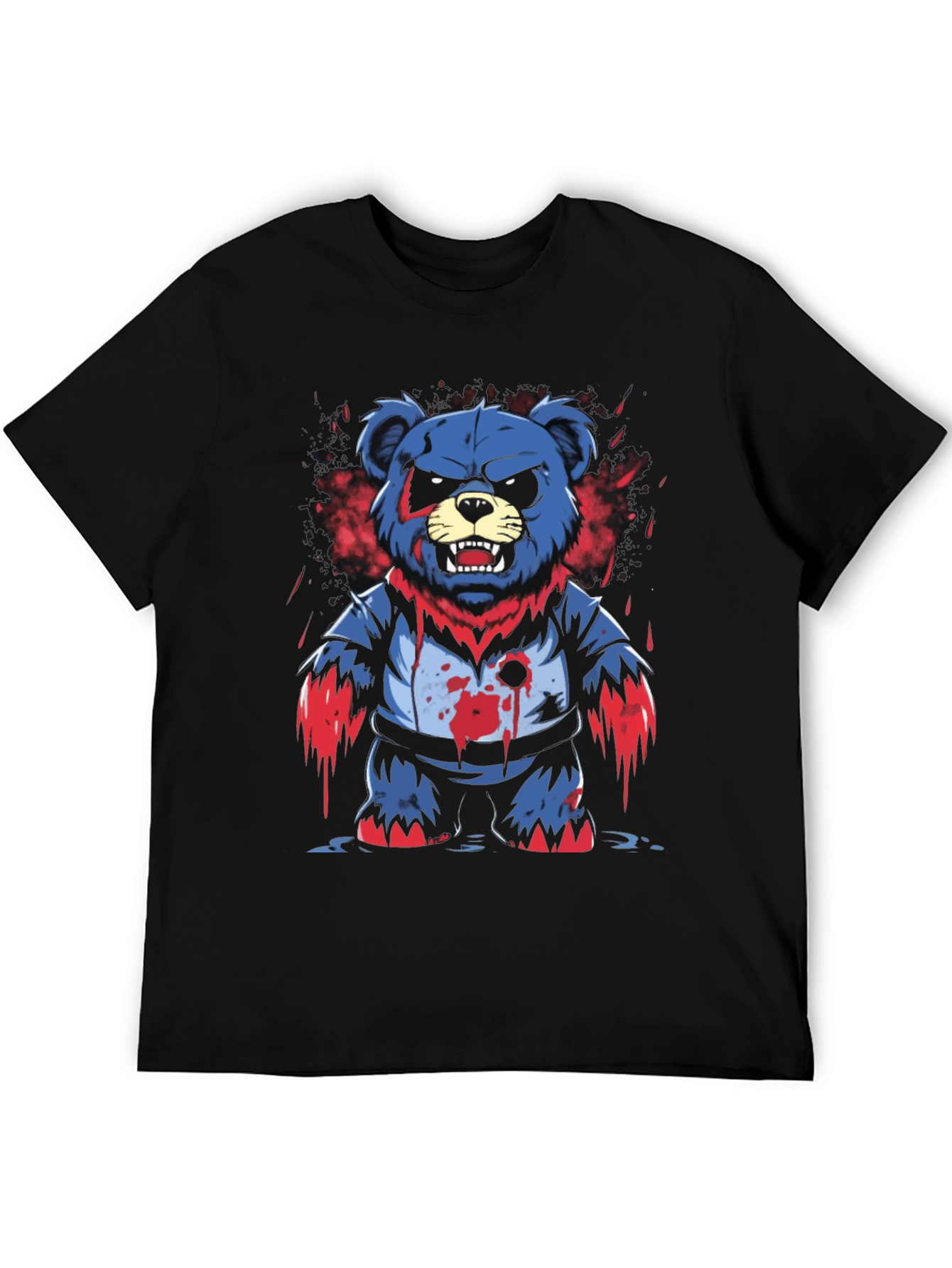 Mens Graphic Tee: Zombie Bear Design