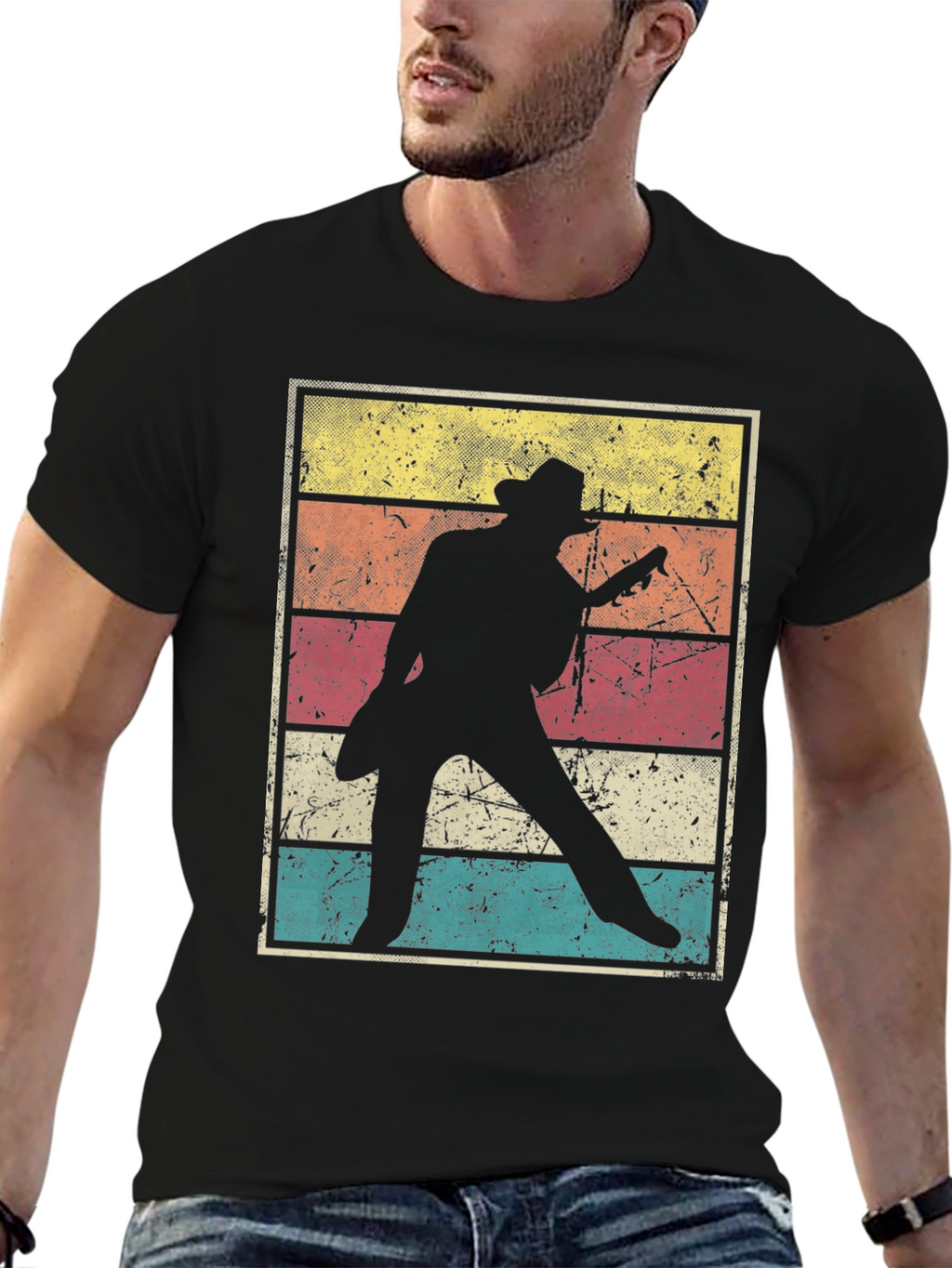 Retro Guitar Player T-Shirt