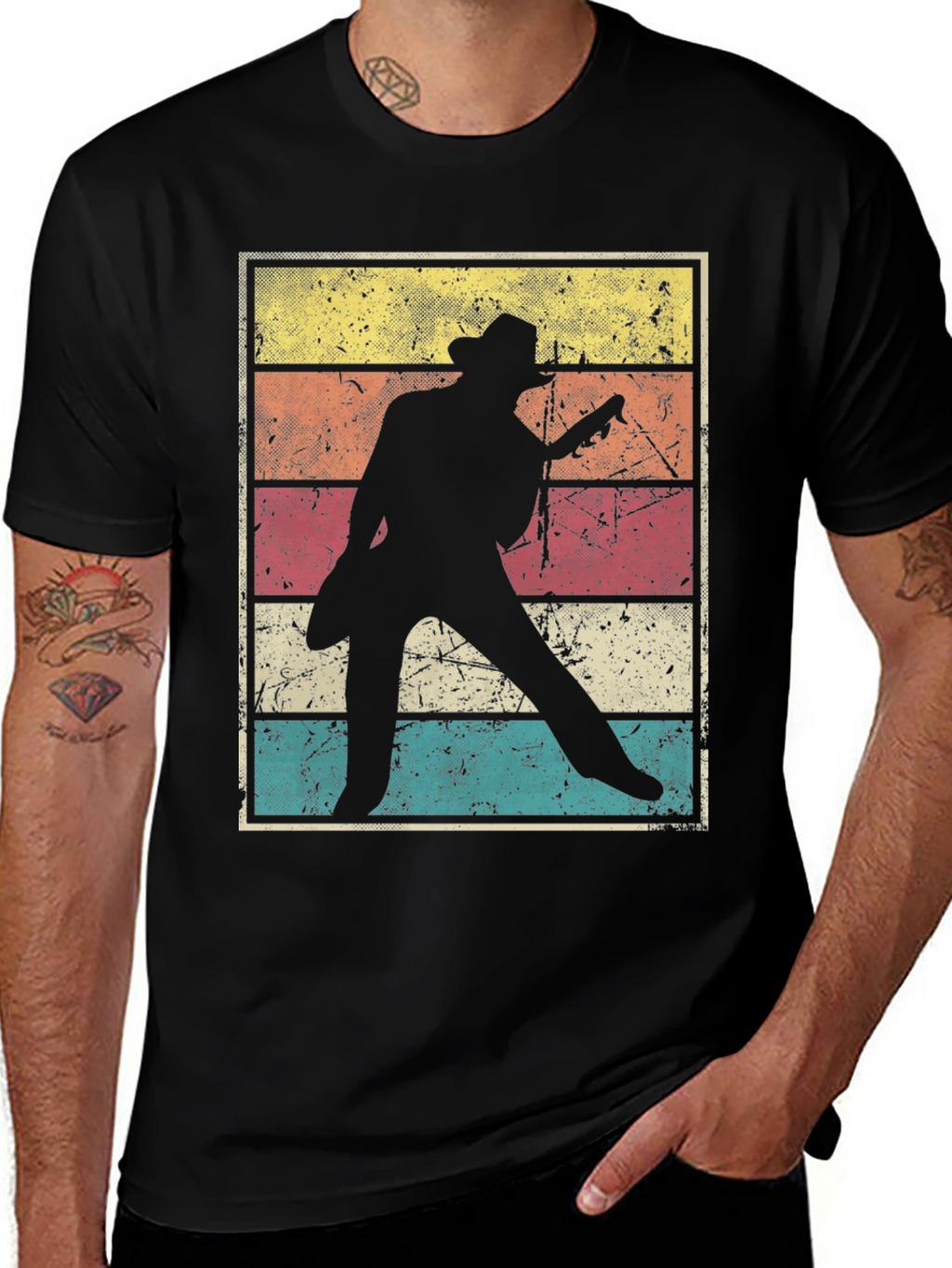 Retro Guitar Player T-Shirt