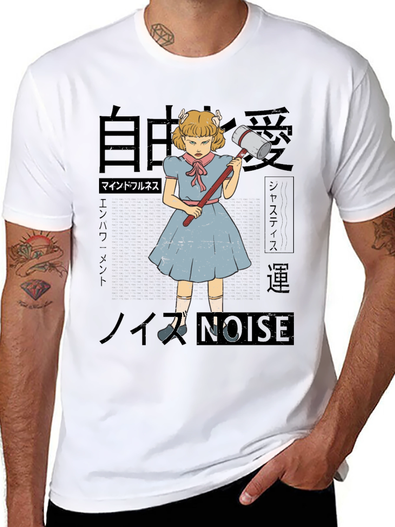 T-Shirt with Anime Girl Graphic