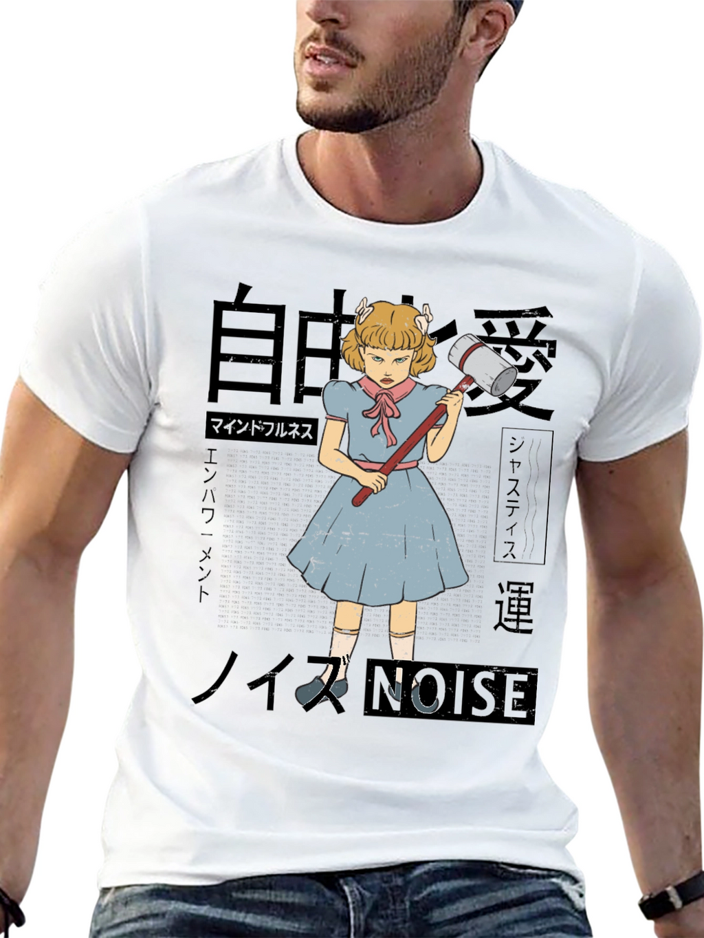 T-Shirt with Anime Girl Graphic