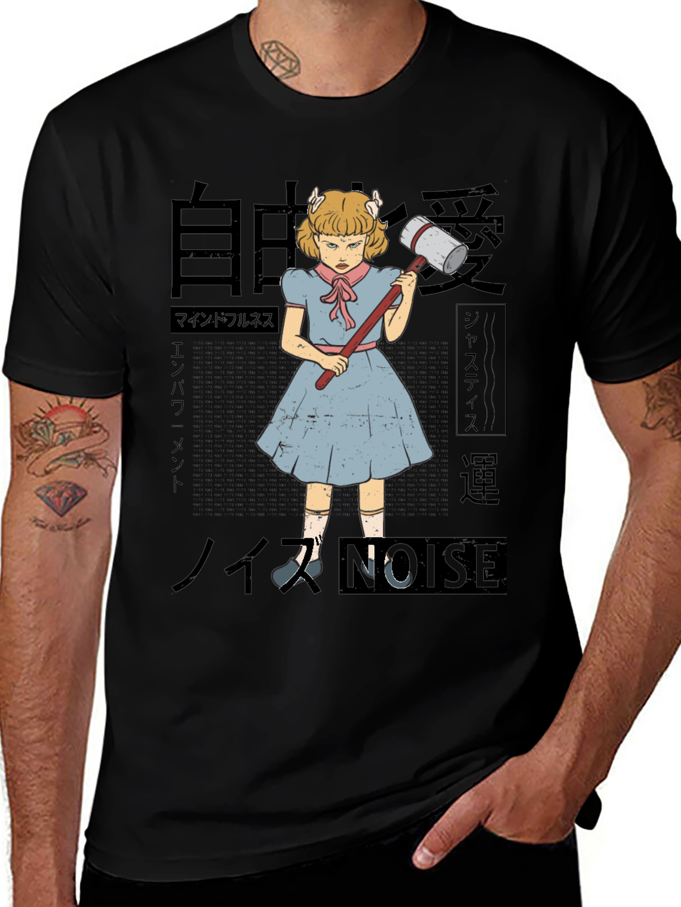 T-Shirt with Anime Girl Graphic