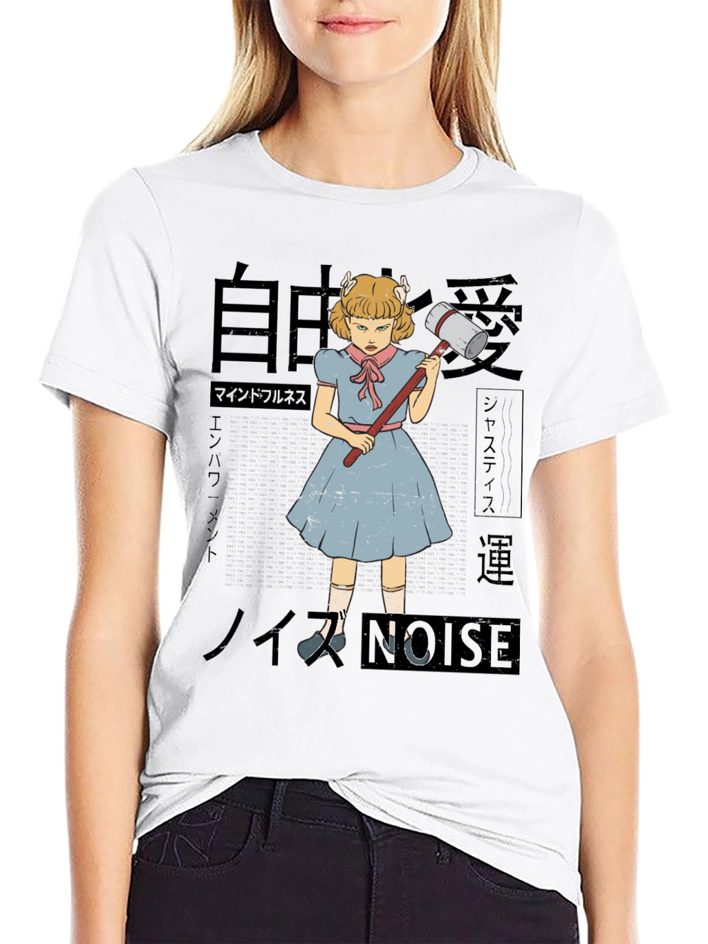 T-Shirt with Anime Girl Graphic