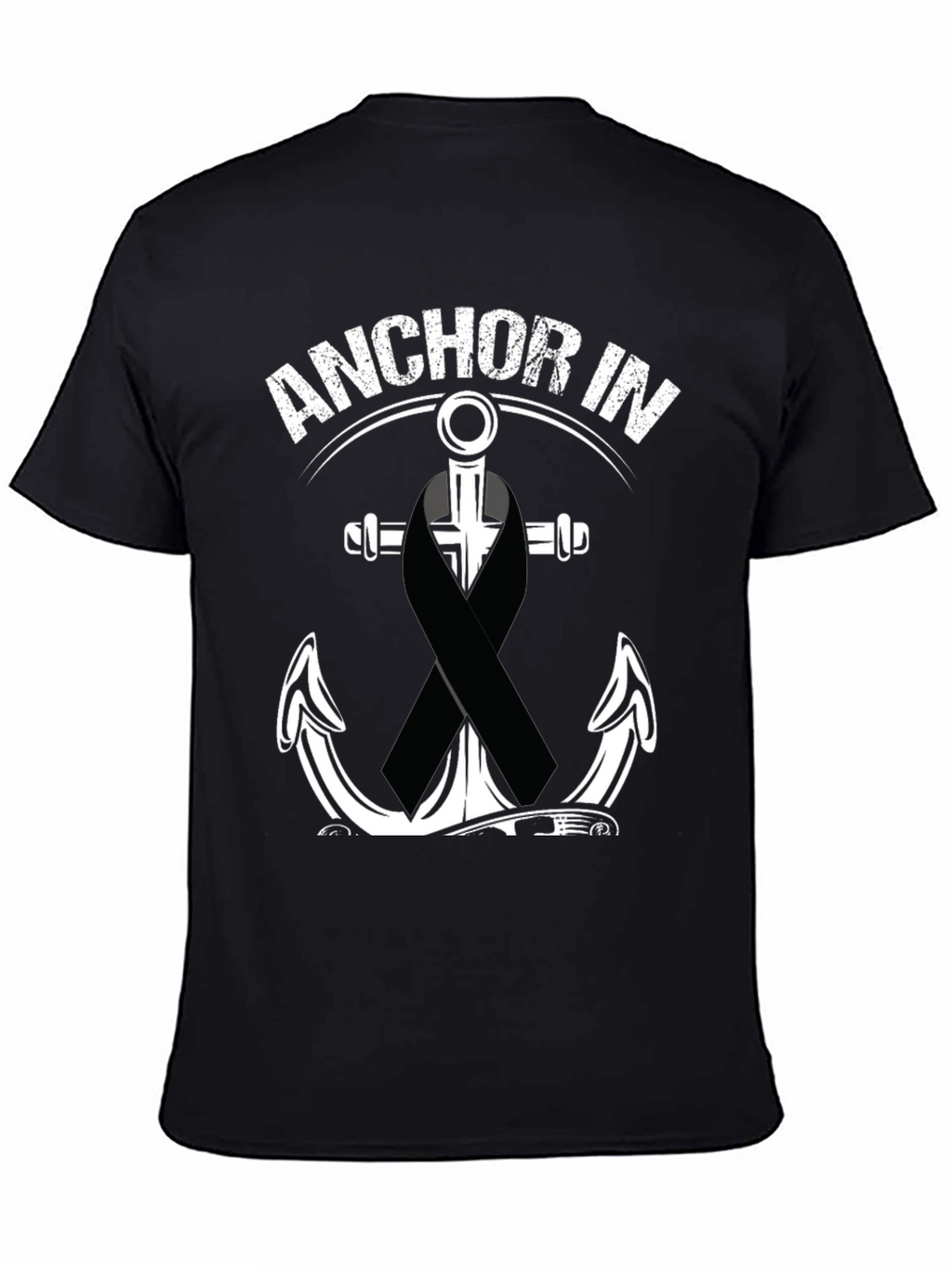 Anchor In T-Shirt With Black Ribbon