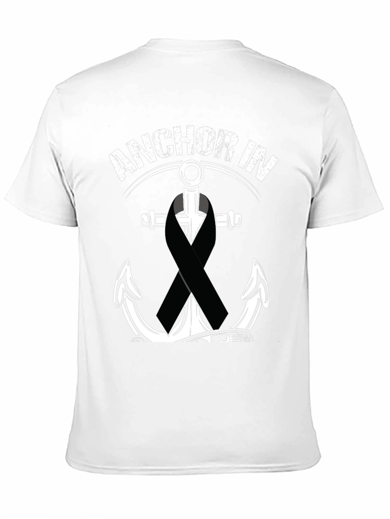 Anchor In T-Shirt With Black Ribbon