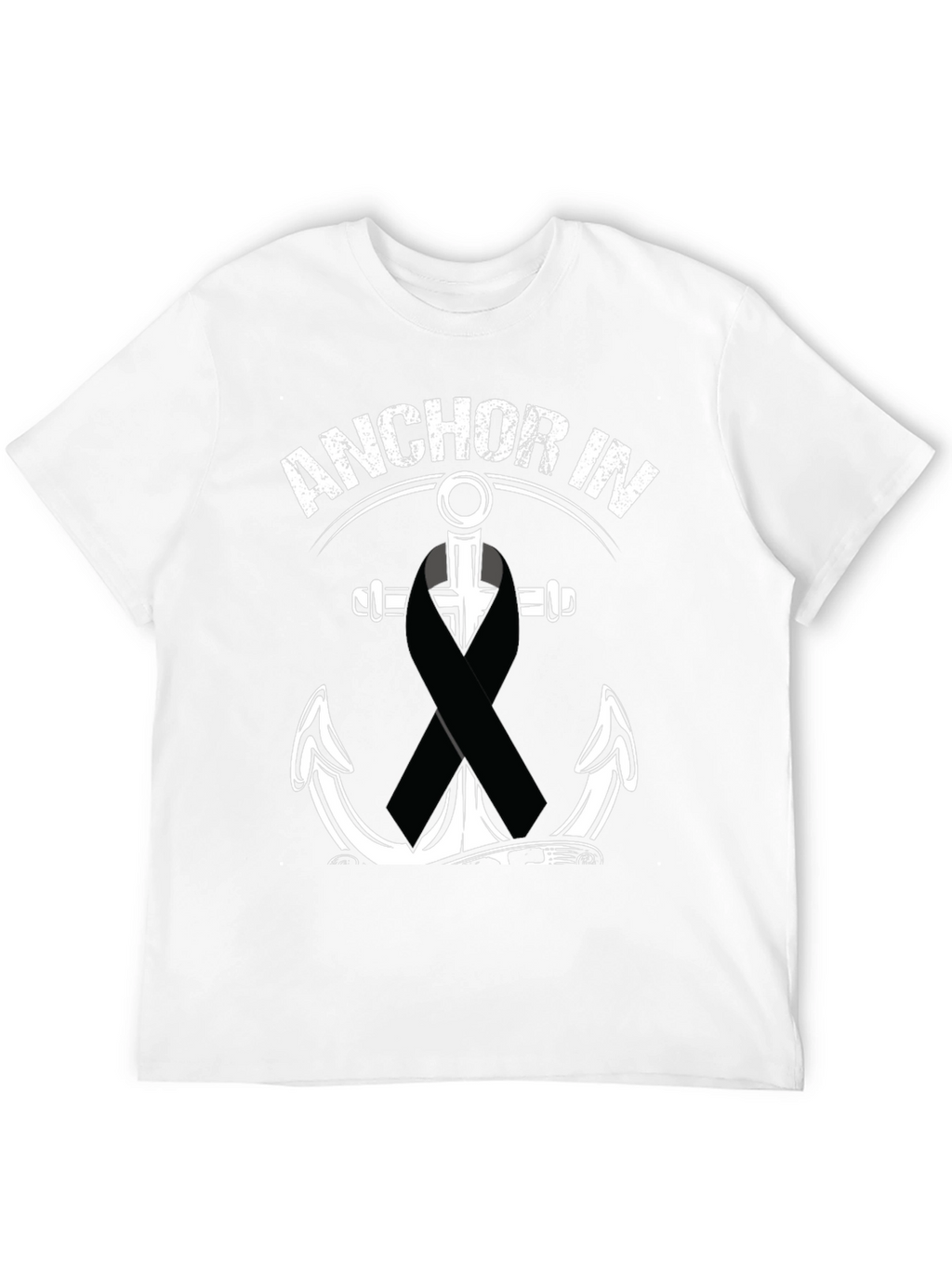 Anchor In T-Shirt With Black Ribbon