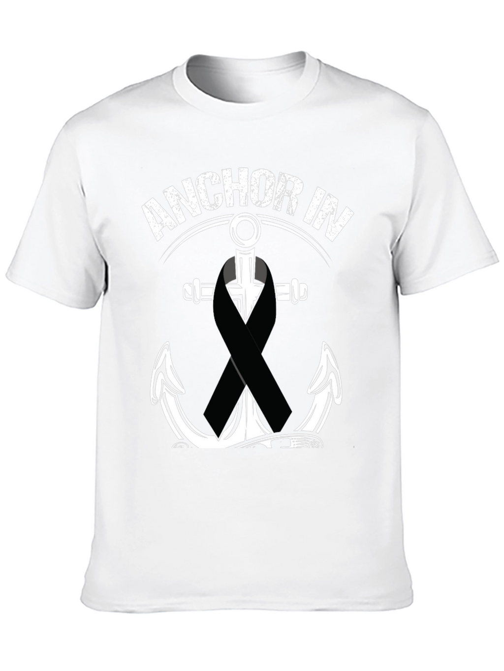 Anchor In T-Shirt With Black Ribbon