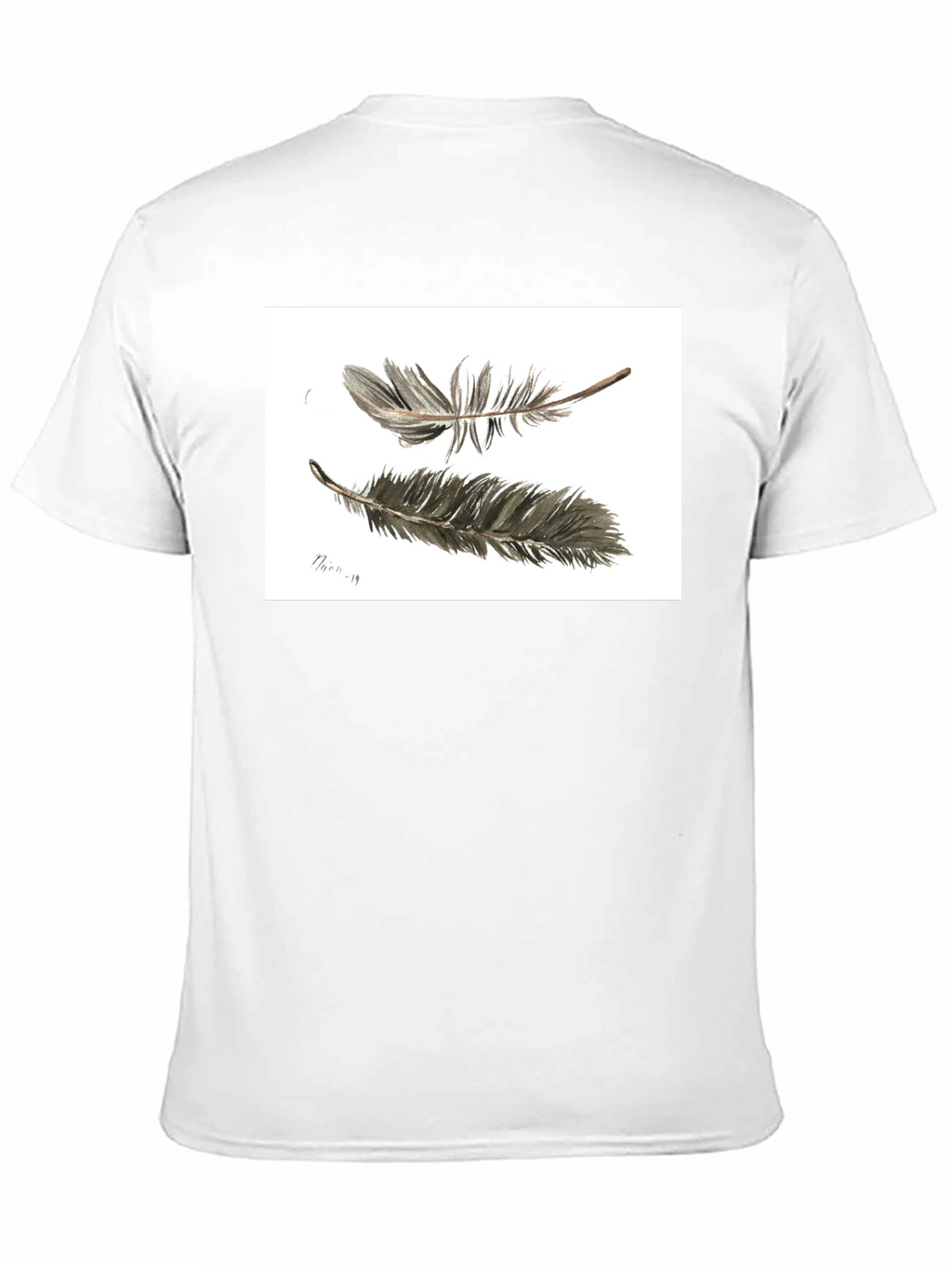 Feather Sketch Tee - Black Graphic T-Shirt