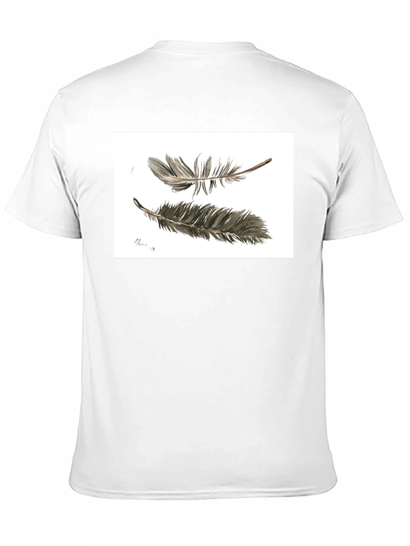 Feather Sketch Tee - Black Graphic T-Shirt