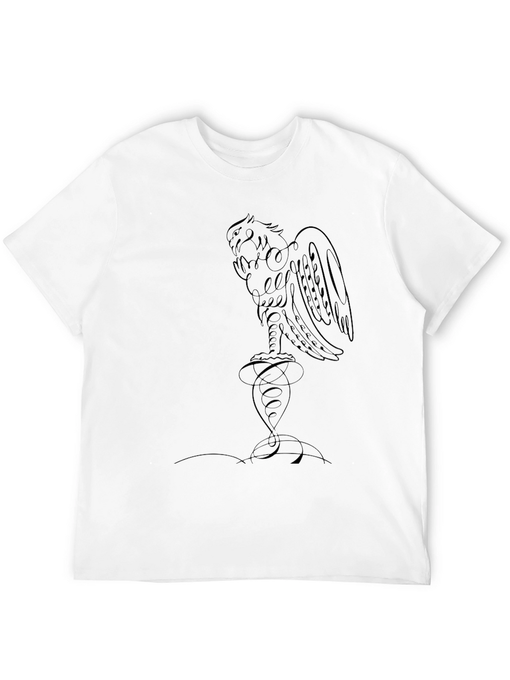 Black T-Shirt with Aztec Eagle Design