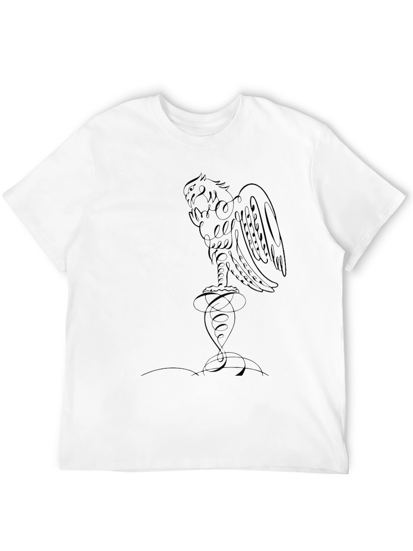 Black T-Shirt with Aztec Eagle Design
