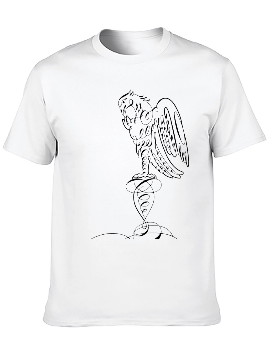 Black T-Shirt with Aztec Eagle Design