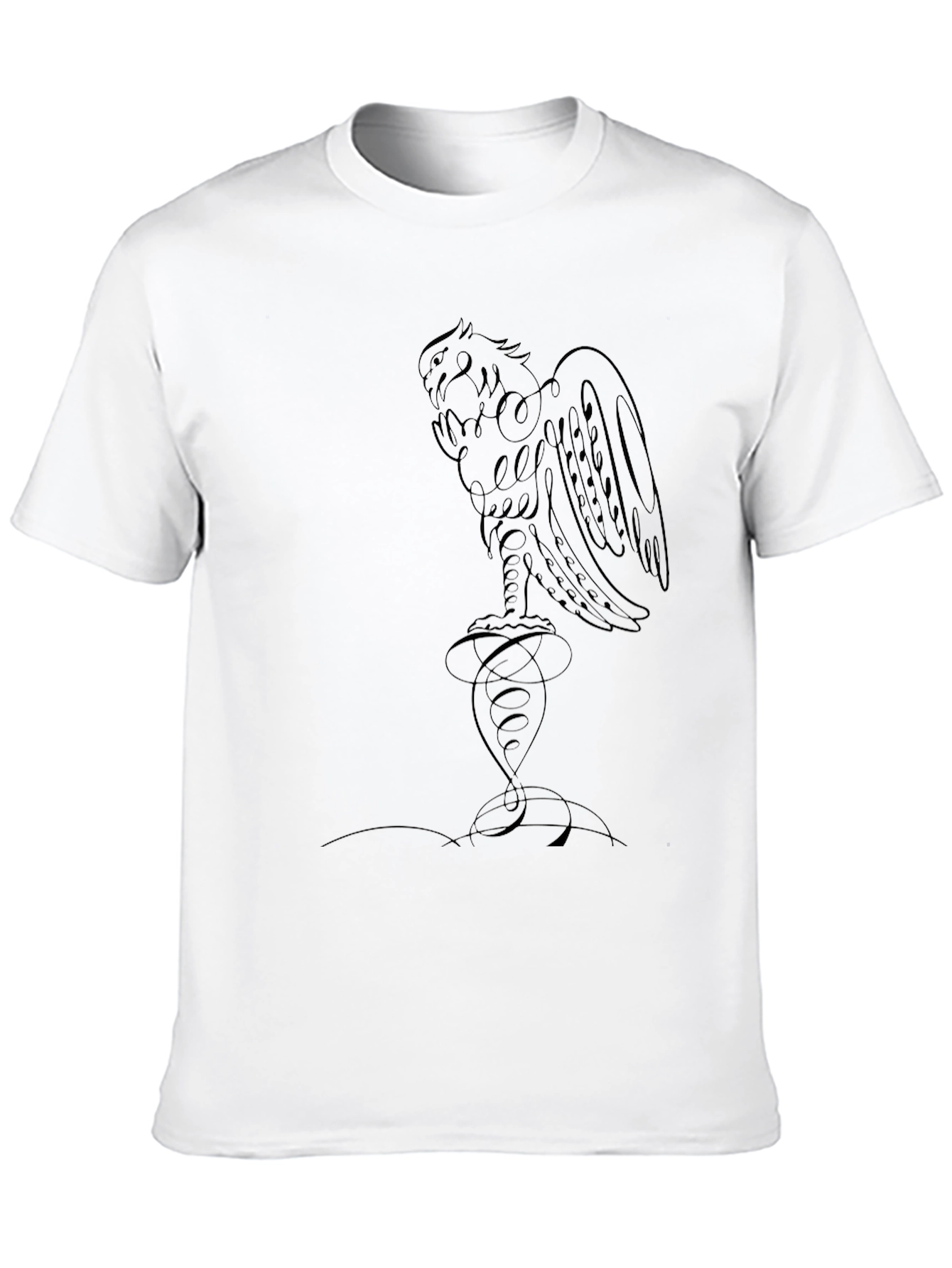 Black T-Shirt with Aztec Eagle Design