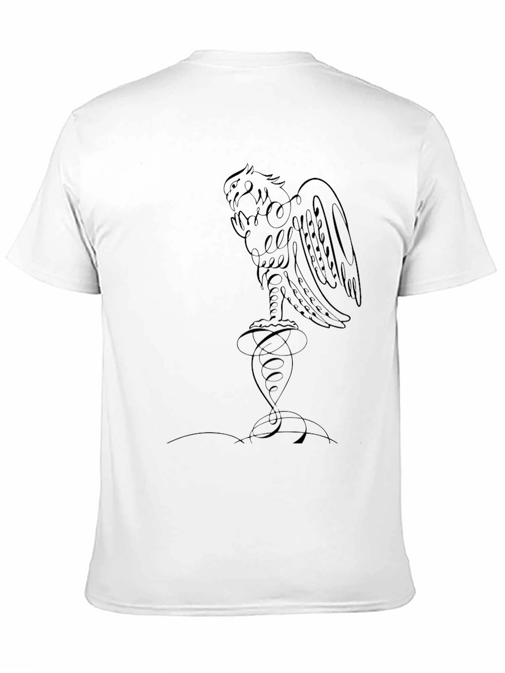 Black T-Shirt with Aztec Eagle Design