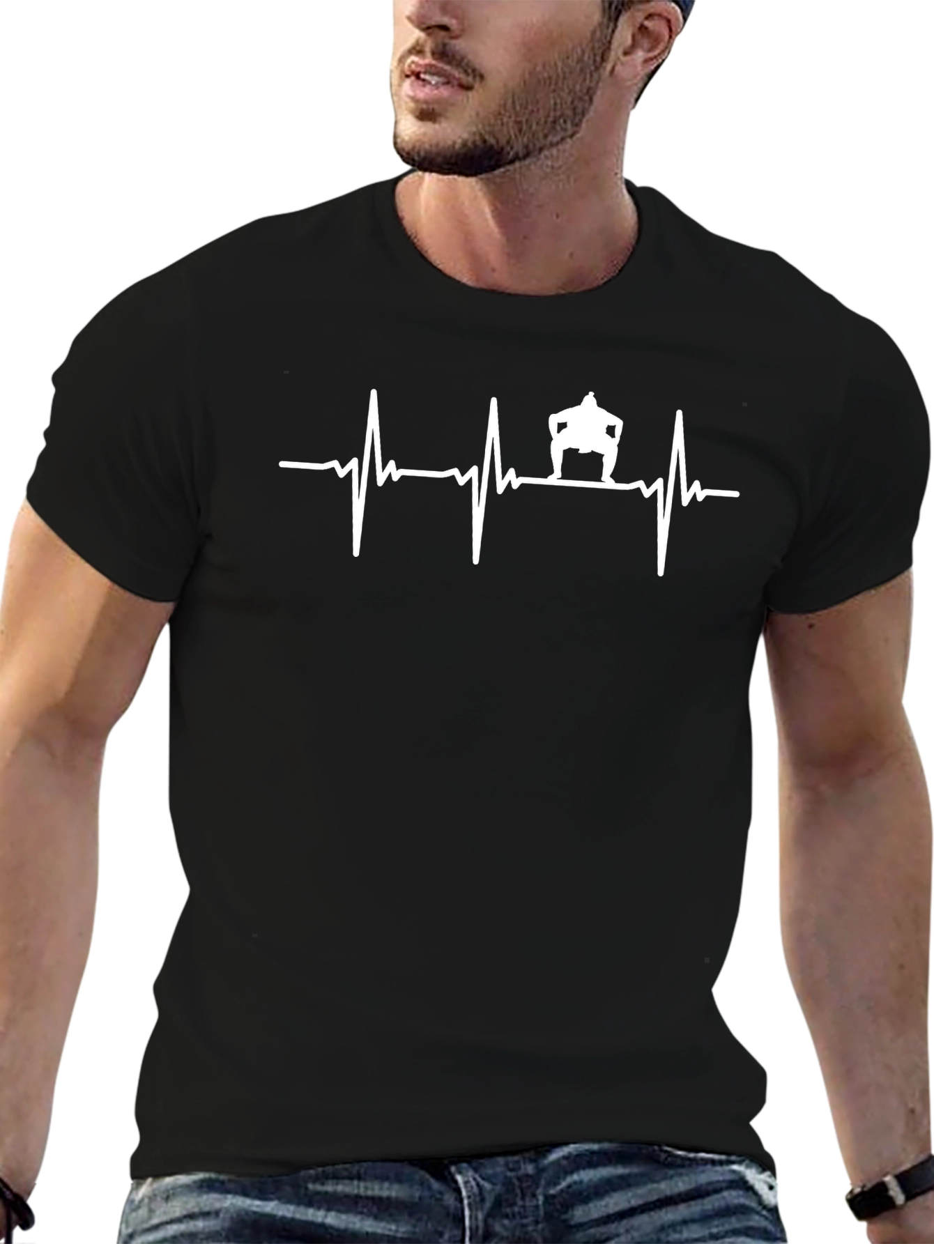 Sumo Heartbeat T-Shirt - Black Cotton Tee