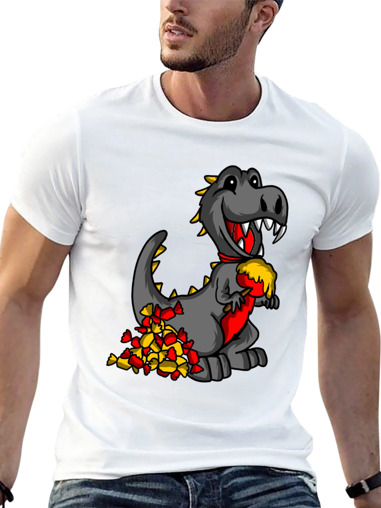 Dino Candy T-Shirt - Funny Cartoon Dinosaur