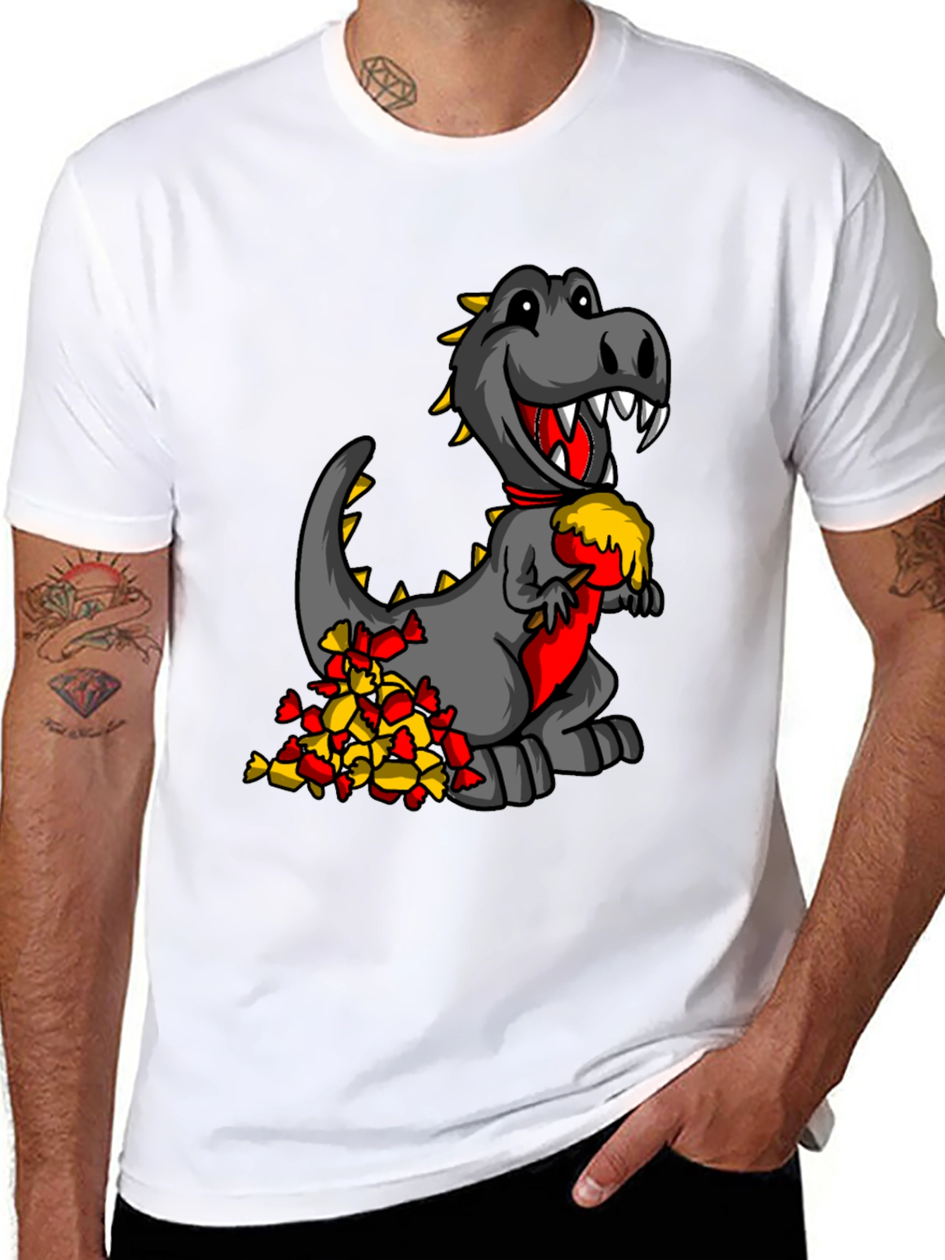 Dino Candy T-Shirt - Funny Cartoon Dinosaur