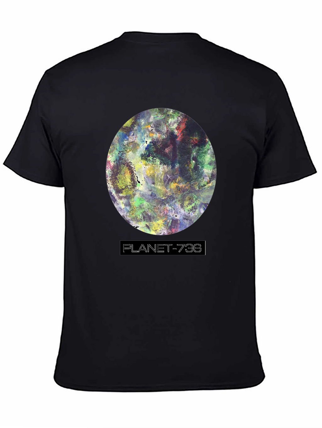 Planet-736 Graphic Black T-Shirt