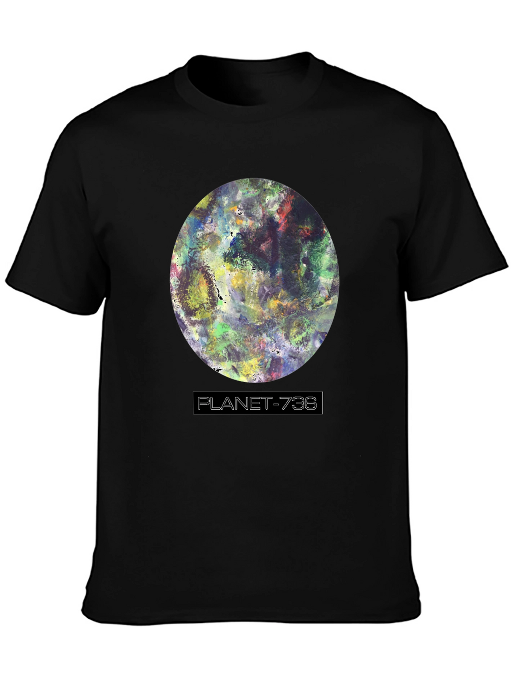 Planet-736 Graphic Black T-Shirt