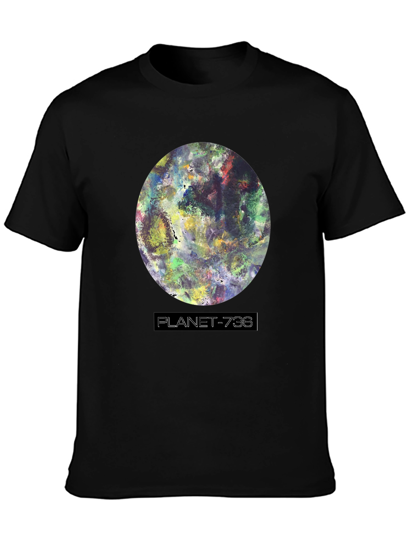 Planet-736 Graphic Black T-Shirt