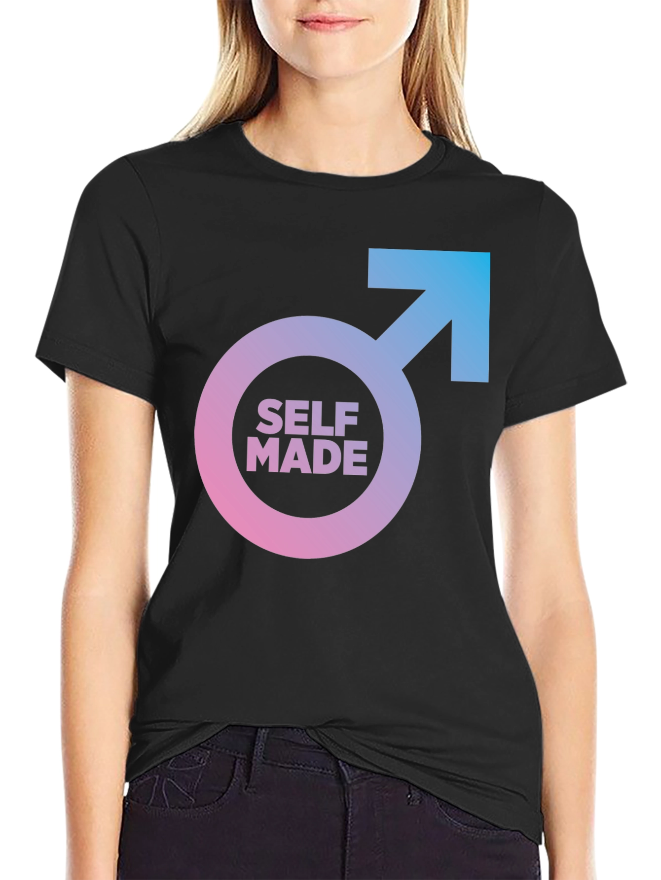 Self Made Graphic Tee - Black Casual T-Shirt