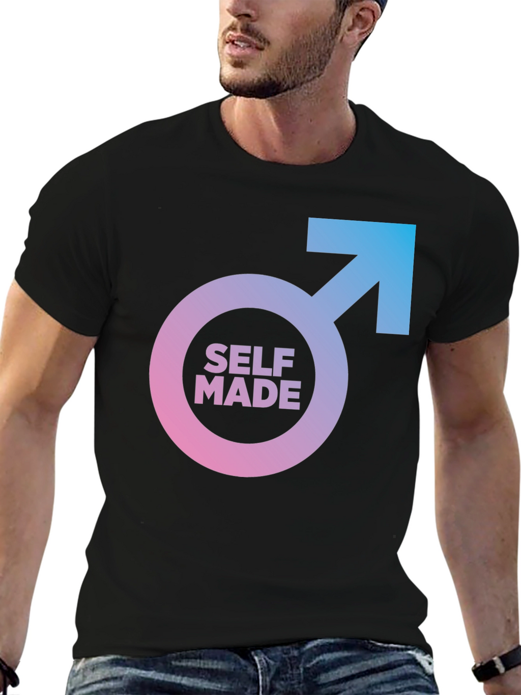 Self Made Graphic Tee - Black Casual T-Shirt