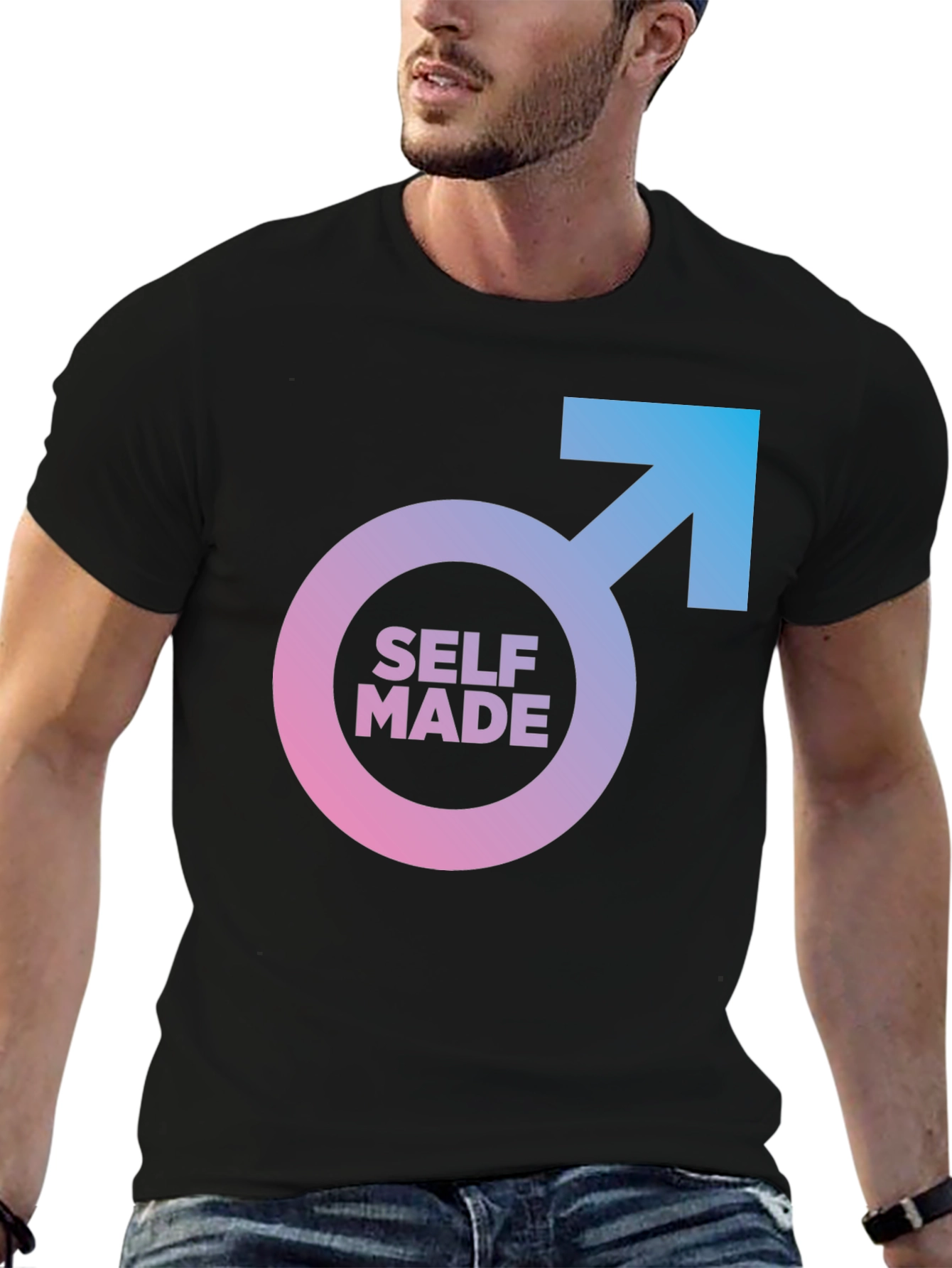 Self Made Graphic Tee - Black Casual T-Shirt