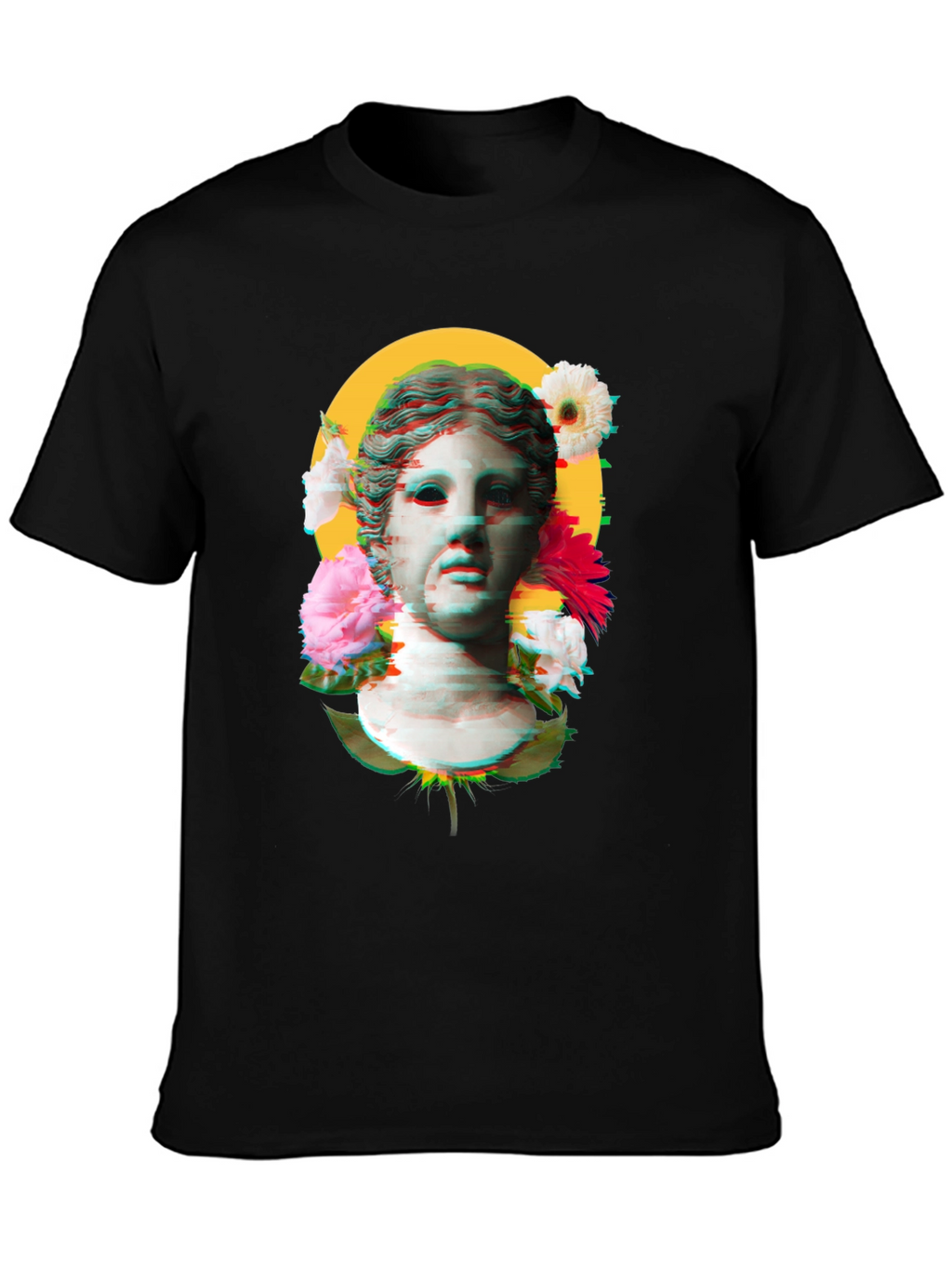 Floral Bust Graphic Tee - Unisex Black T-Shirt