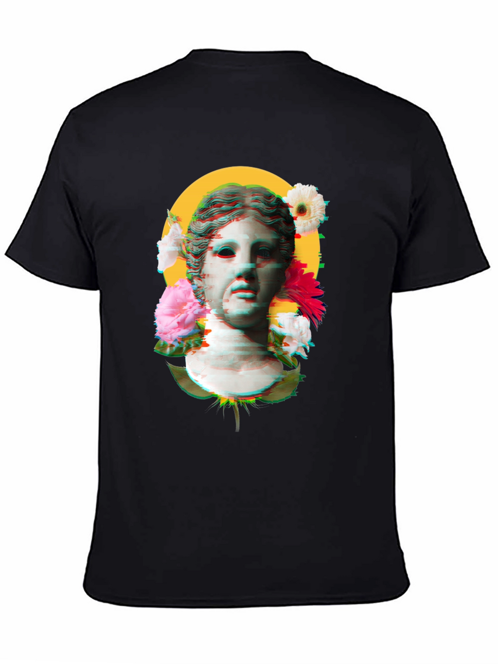 Floral Bust Graphic Tee - Unisex Black T-Shirt