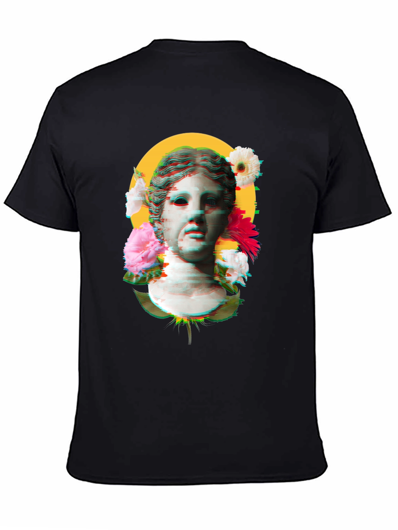 Floral Bust Graphic Tee - Unisex Black T-Shirt