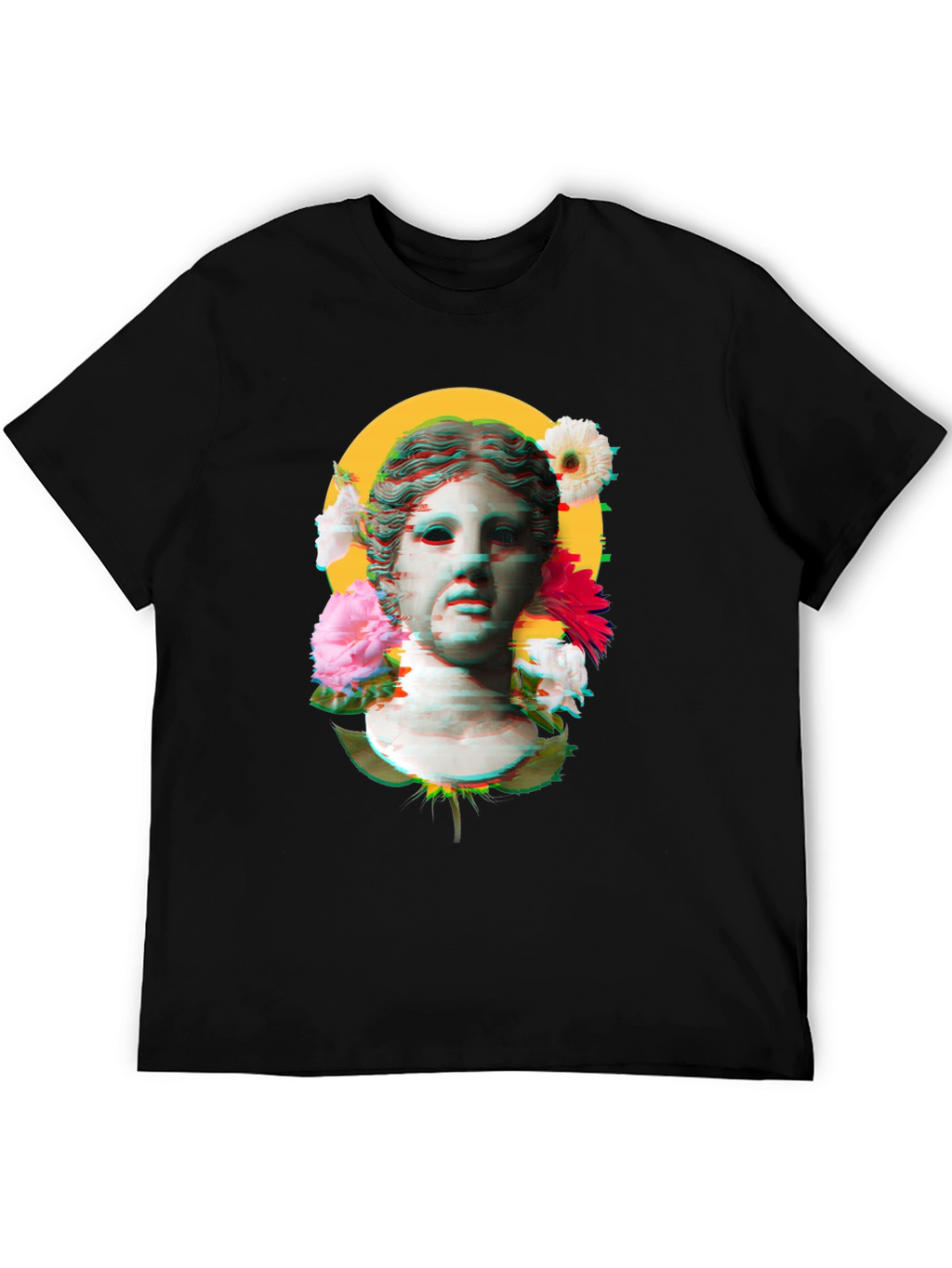 Floral Bust Graphic Tee - Unisex Black T-Shirt