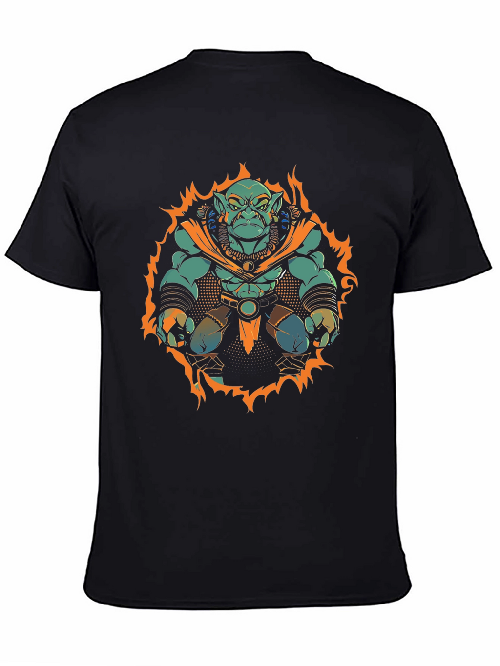Troll Warrior Graphic Tee - Black Cotton Shirt