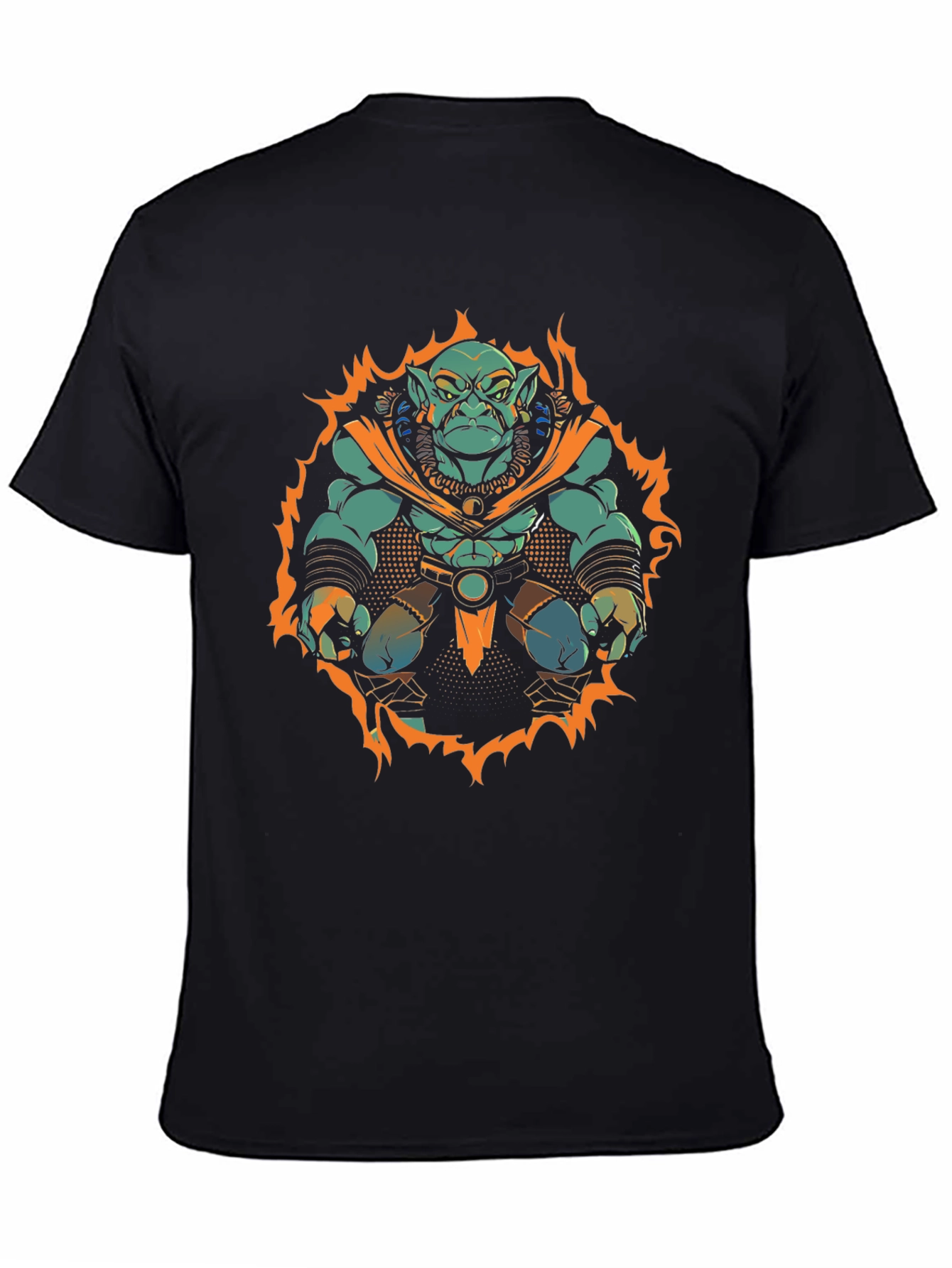 Troll Warrior Graphic Tee - Black Cotton Shirt