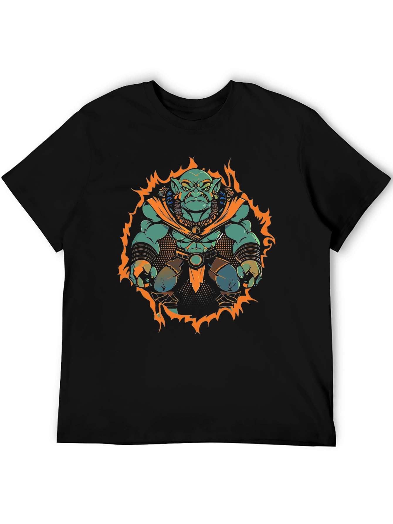 Troll Warrior Graphic Tee - Black Cotton Shirt