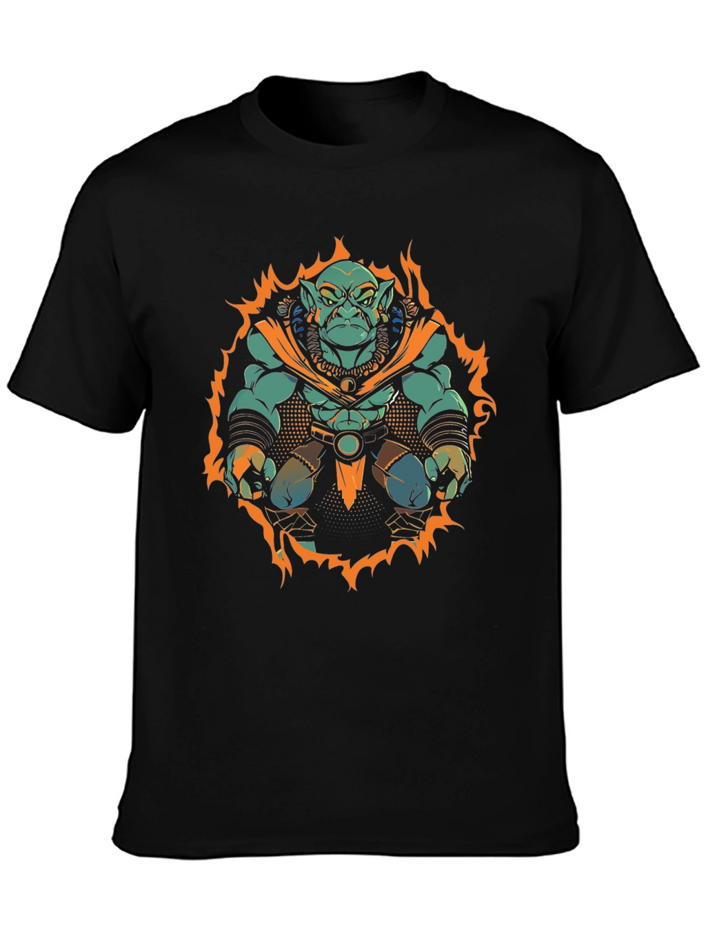 Troll Warrior Graphic Tee - Black Cotton Shirt