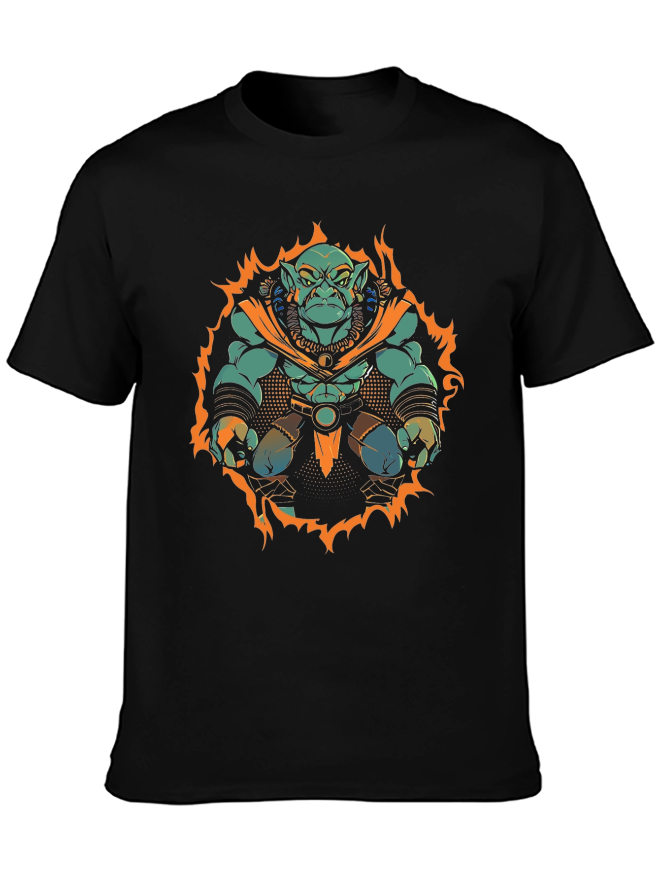 Troll Warrior Graphic Tee - Black Cotton Shirt