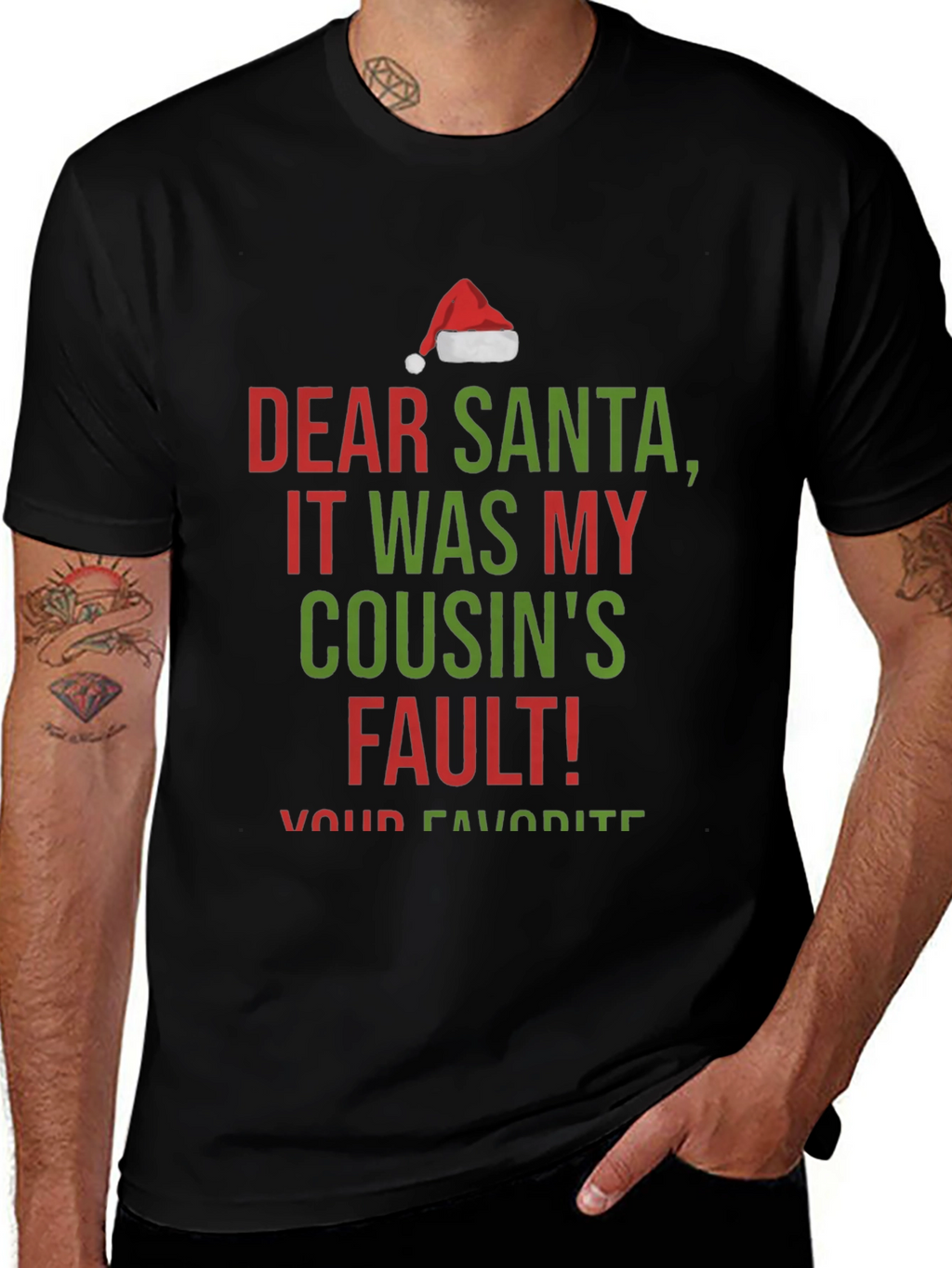 Dear Santa It Was My Cousins Fault! Christmas T-Shirt
