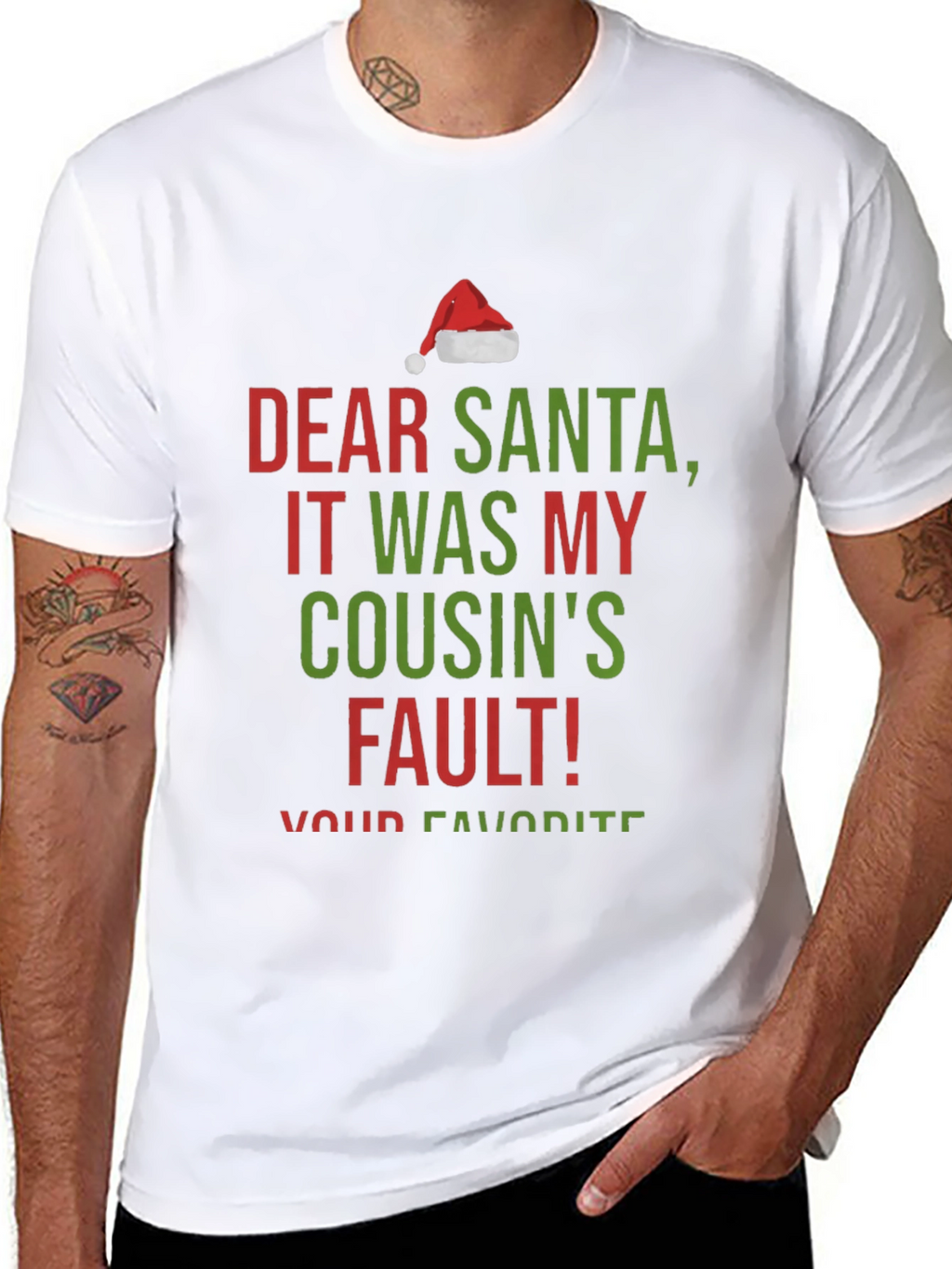 Dear Santa It Was My Cousins Fault! Christmas T-Shirt