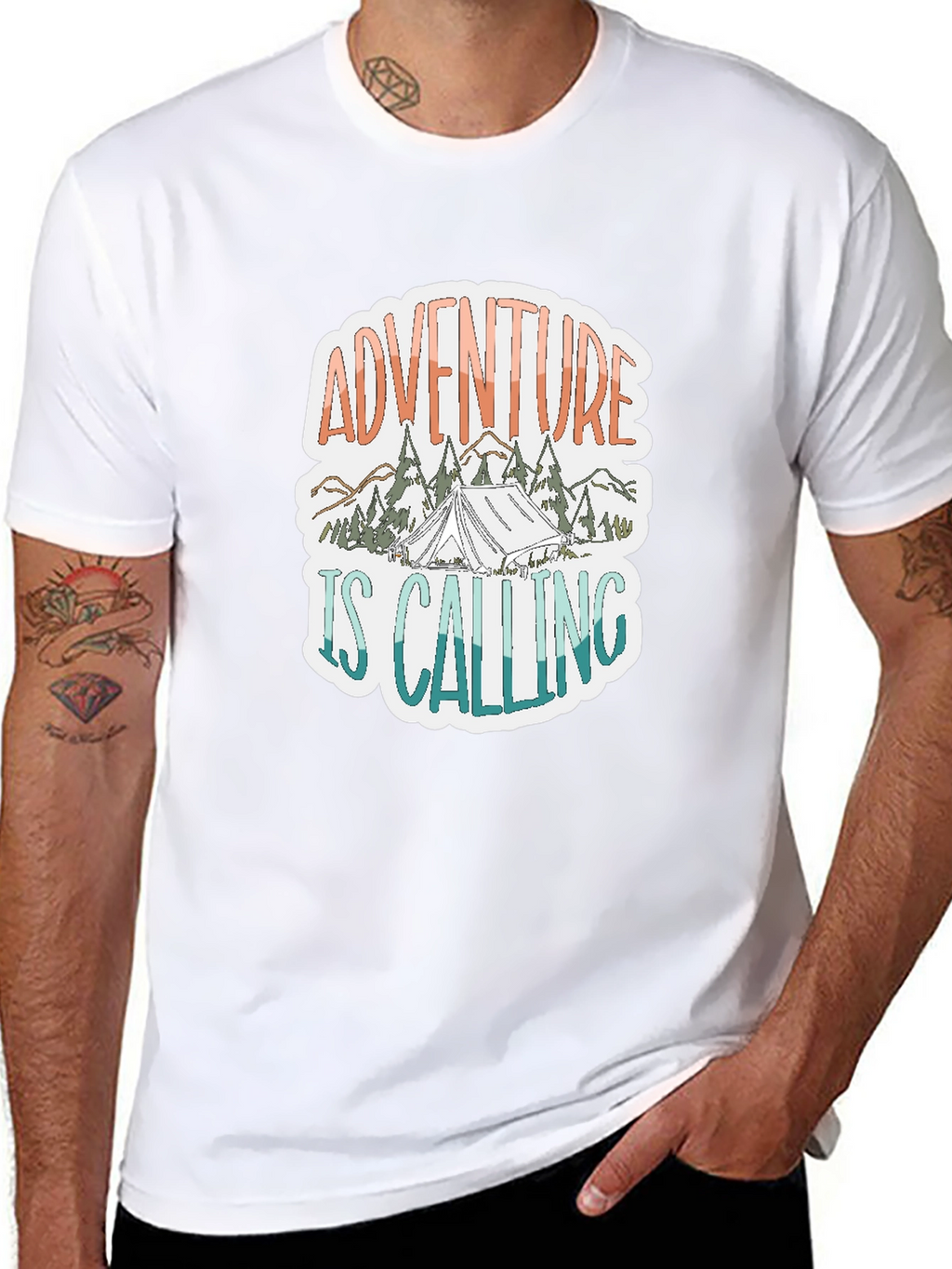 Adventure is Calling Graphic Tee - Black