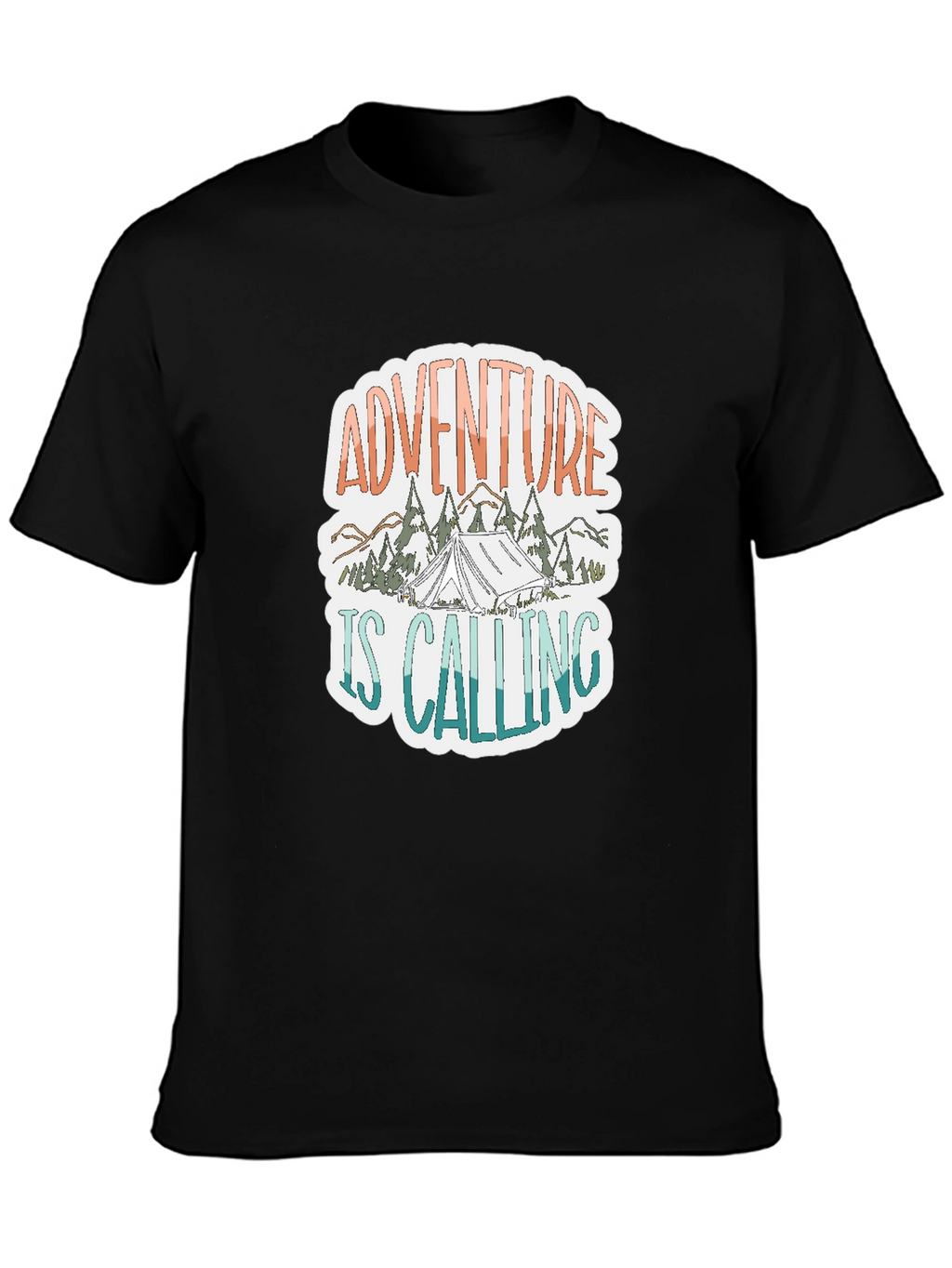 Adventure is Calling Graphic Tee - Black