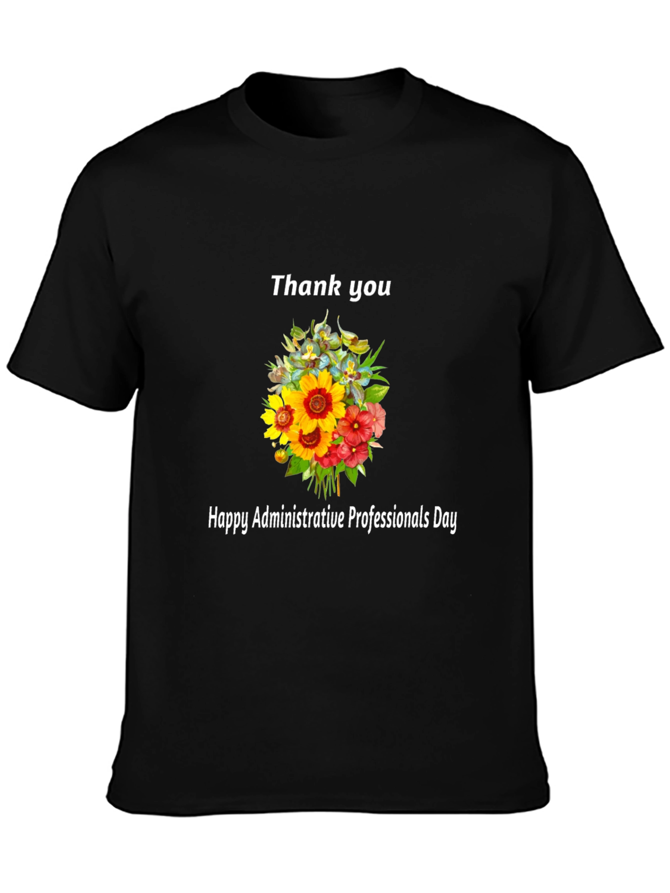 Thank You Admin Day T-Shirt - Floral Appreciation Tee