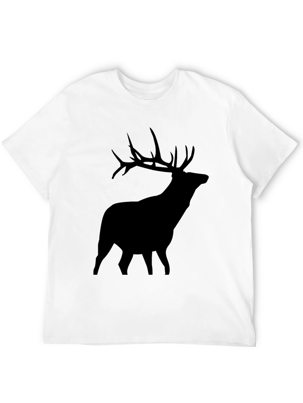 Elk Silhouette Graphic Tee - Black Crew Neck