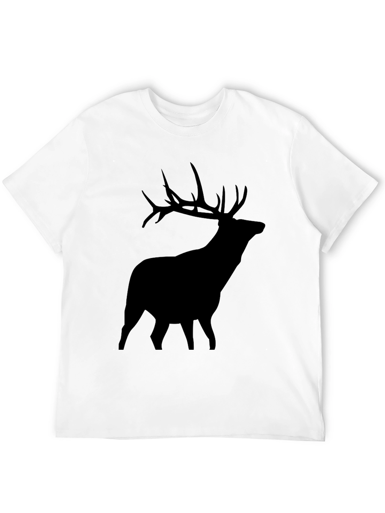Elk Silhouette Graphic Tee - Black Crew Neck
