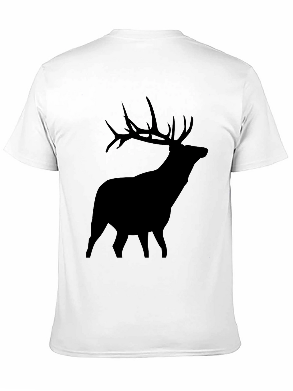 Elk Silhouette Graphic Tee - Black Crew Neck