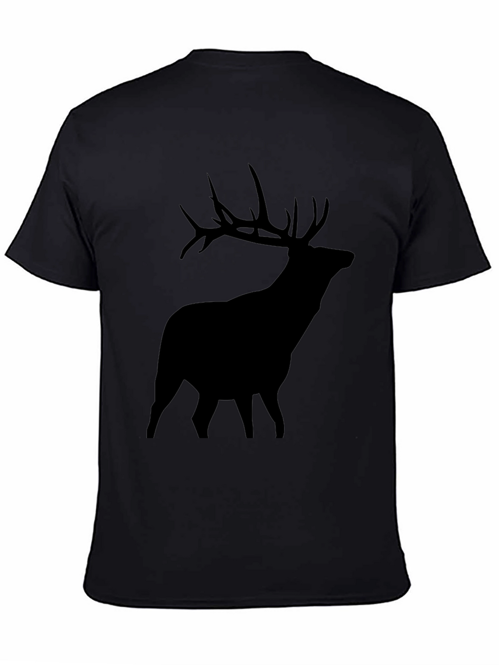 Elk Silhouette Graphic Tee - Black Crew Neck