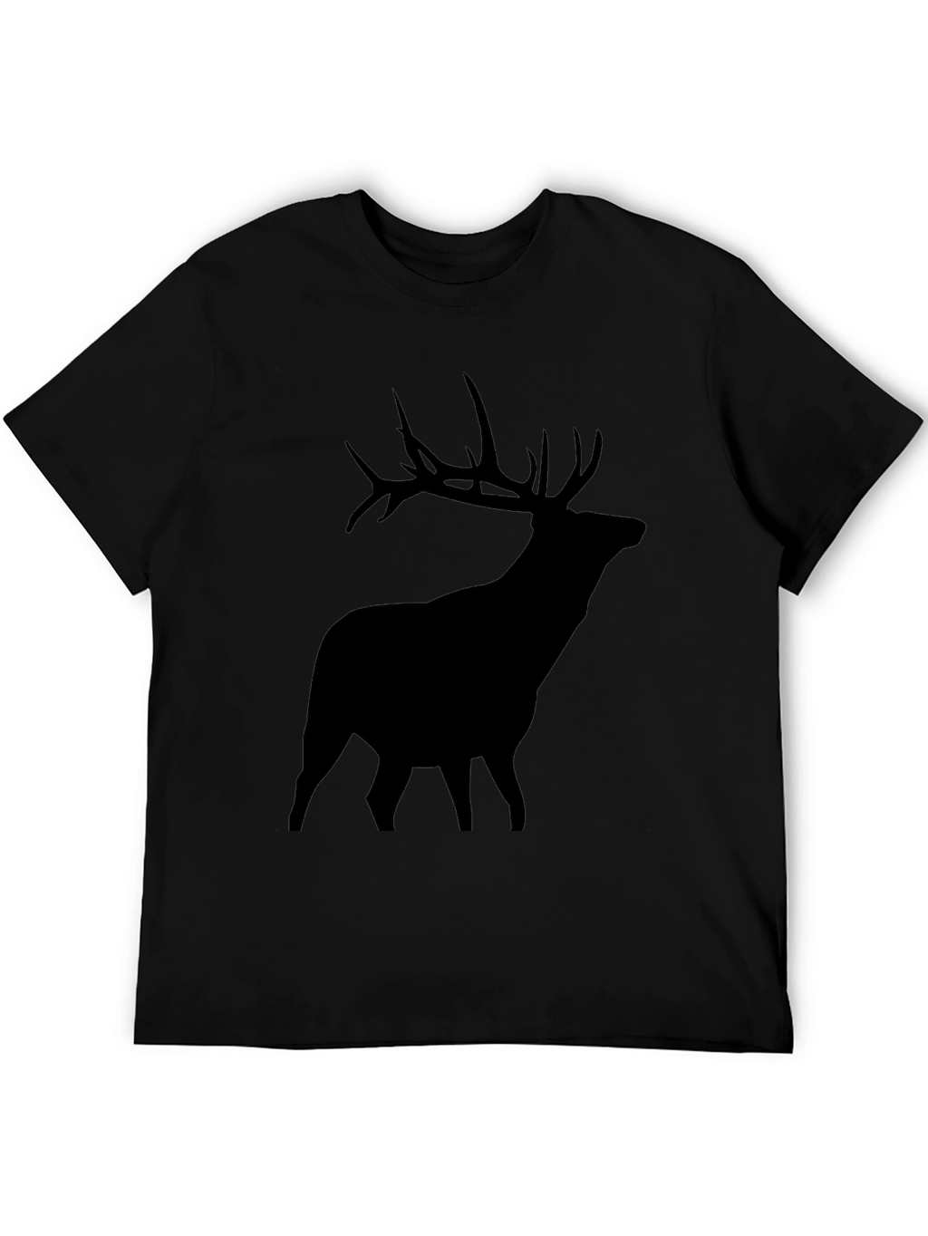 Elk Silhouette Graphic Tee - Black Crew Neck
