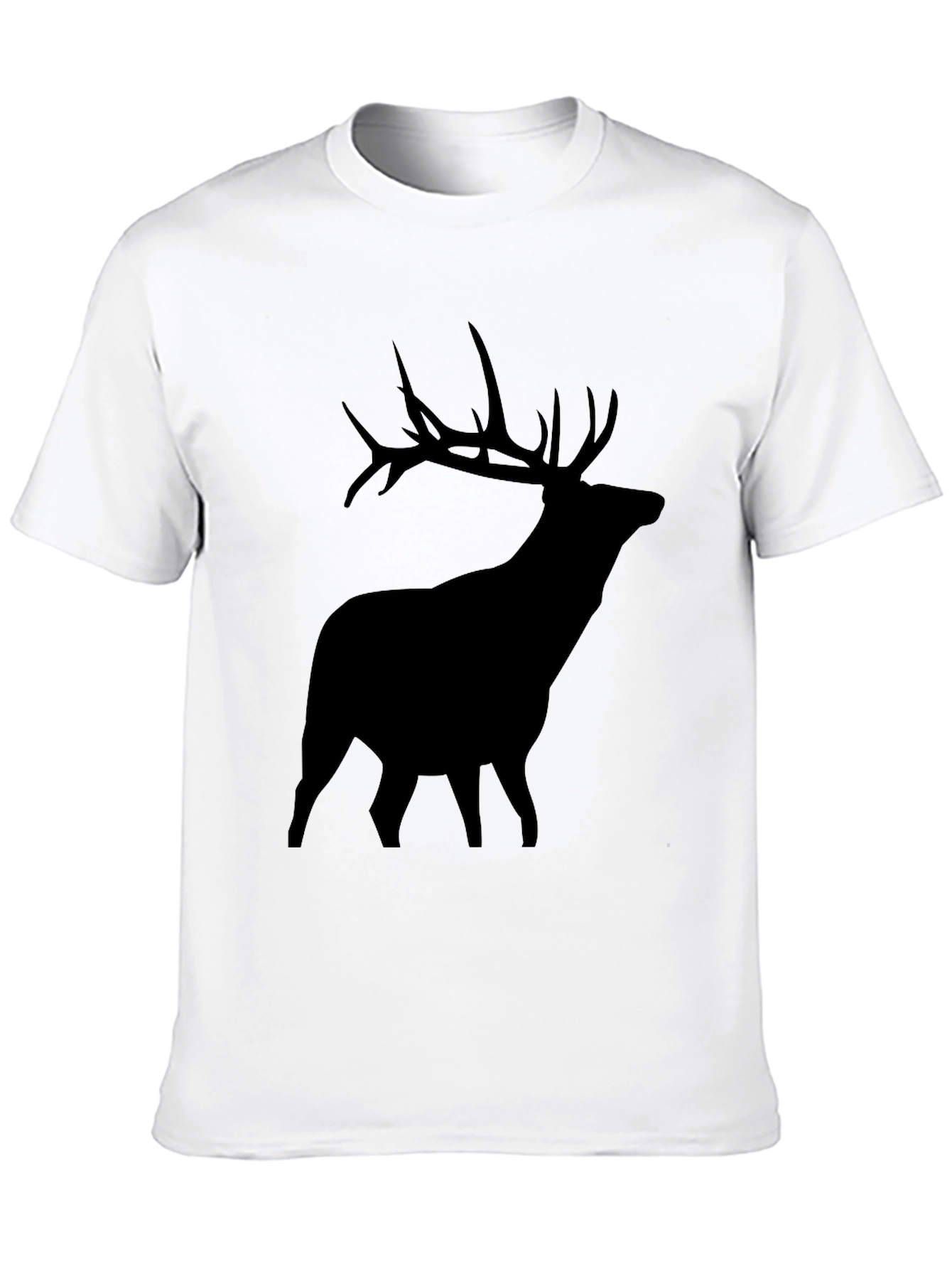 Elk Silhouette Graphic Tee - Black Crew Neck