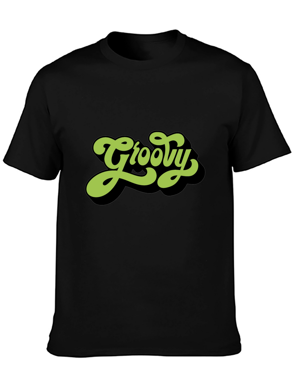 Groovy Retro Style Black T-Shirt